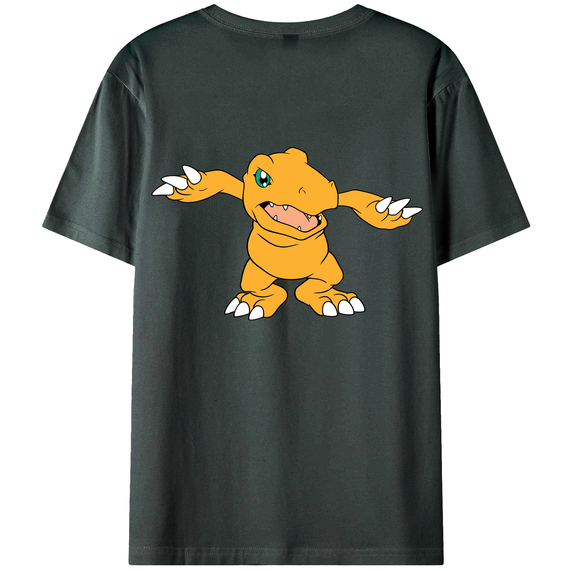 （画像用） Digimon デジタルモンスター/デジモン 綿100％ メンズ半袖Tシャツ（バックプリント） 通気性
